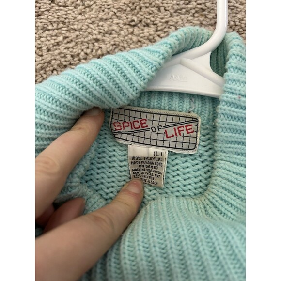 Vintage 80s Retro Aztec Geometric Pastel Unique Turtleneck Sweater Size Large - Picture 8 of 11